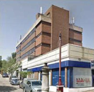 Commercial corner building assessed as a potential residential development site